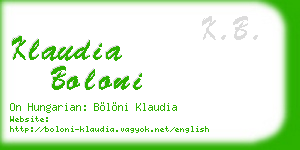 klaudia boloni business card